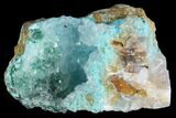 Quartz on Chrysocolla, Malachite & Calcite - Peru #98108-1